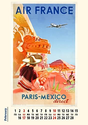 2023 לוח השנה הקיר [13 עמודים 8 x12] פוסטרים של מקסיקו וינטג 'פרסומות רטרו מודעות פרסומות
